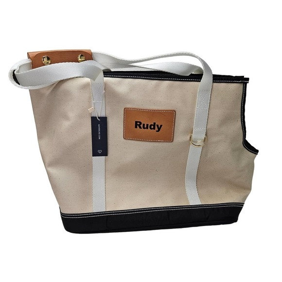 NEW Boulevard Fido Dog Carrier Tote‎ 'Rudy' Ivory Black NWT - Picture 1 of 15